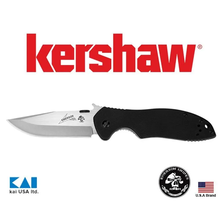 美國Kershaw折刀Emerson CQC-6K石洗面D2鋼黑色G10握柄 KS6034D2