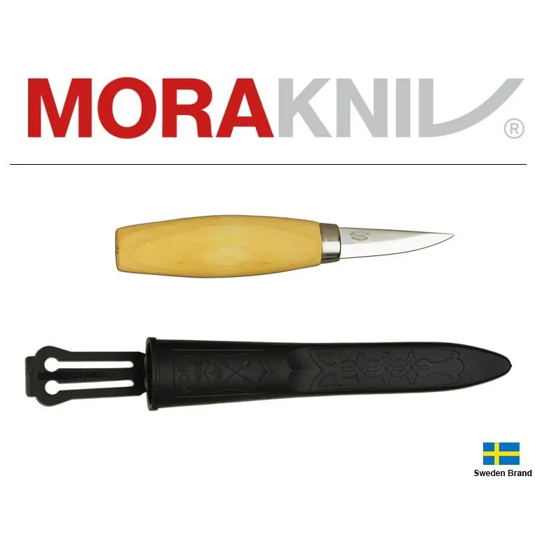 Morakniv瑞典莫拉刀WoodCarving 120C碳鋼短刃雕刻刀附刀鞘【Mor14028】