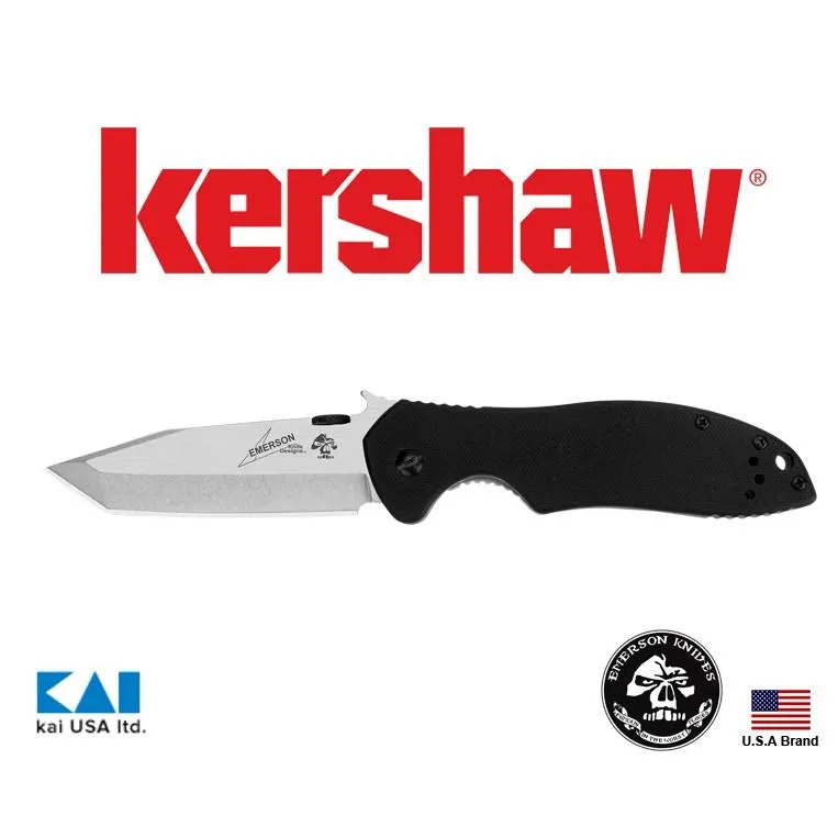 美國Kershaw折刀Emerson CQC-7K石洗面8Cr14MoV鋼黑色G10握柄 KS6034T