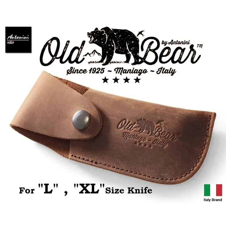 義大利 Antonini Knives Old Bear棕色皮革刷洗紋皮套 - 適用L,XL號折刀【OBLEL】
