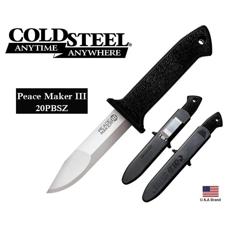 美國Cold Steel冷鋼直刀Peace Maker III冷凍淬火德國4116鋼背夾型刀鞘台灣製CS20PBS