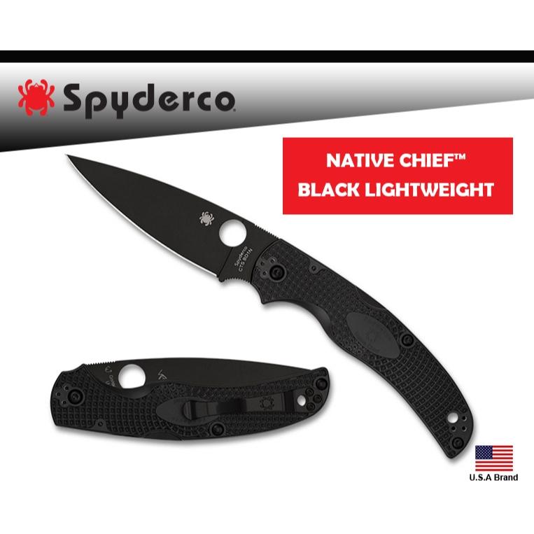 Spyderco美國蜘蛛NATIVE CHIEF折刀黑刃CTS-BD1鋼FRN握柄C244PBBK