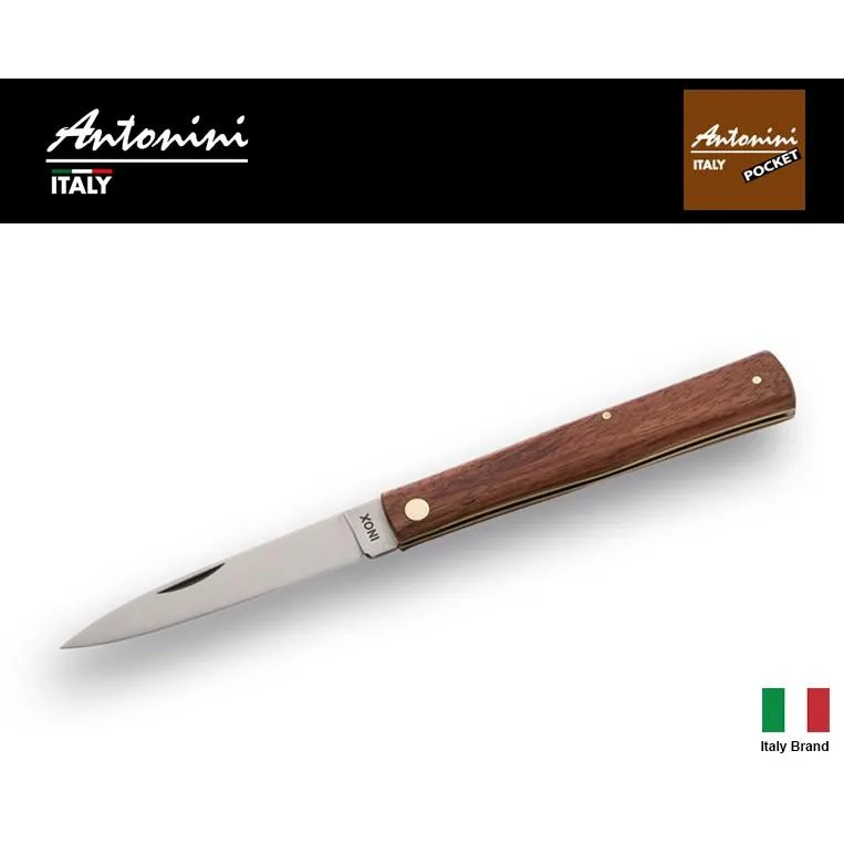 義大利 Antonini Knives 105mm SICILIANO 黃銅釘硬木柄折刀 ANT90719L