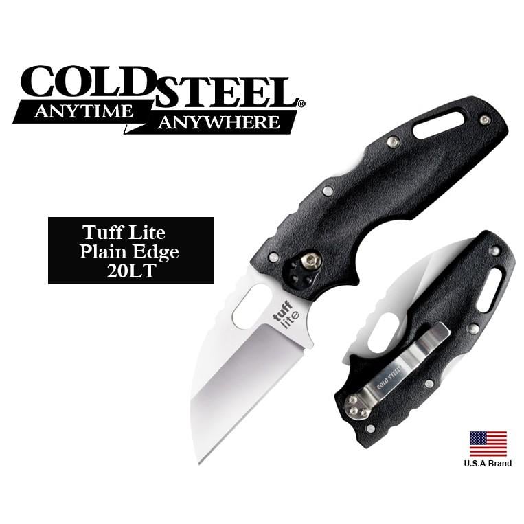 美國Cold Steel冷鋼折刀Tuff Lite平刃AUS-8A鋼附背夾,台灣製 CS20LT