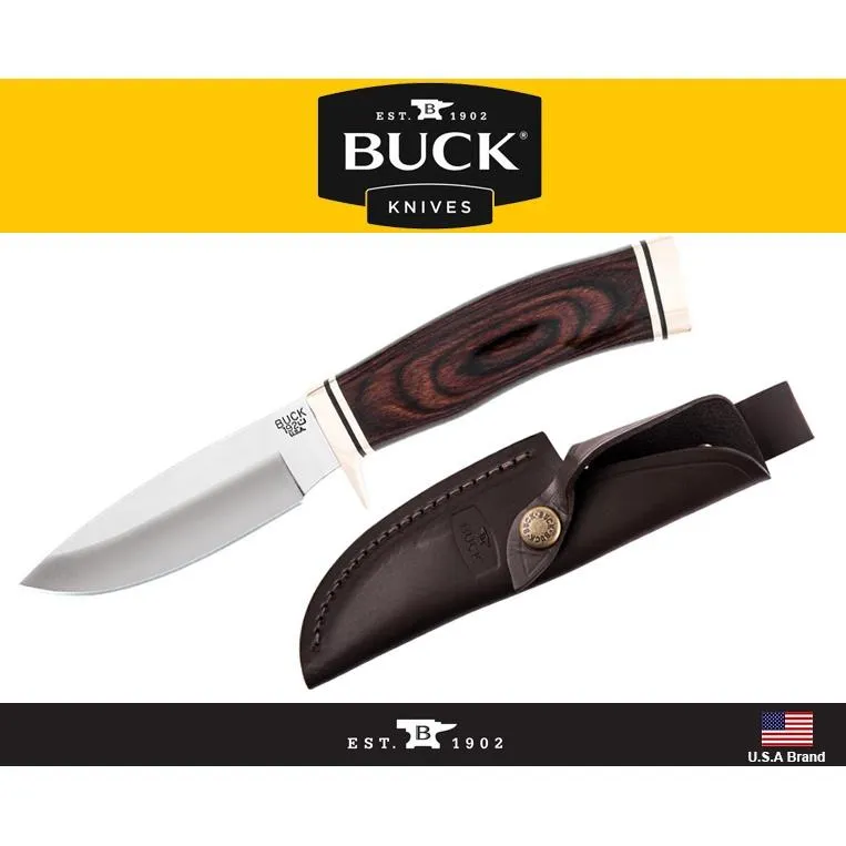 Buck美國巴克直刀經典Buck 192 Vanguard核桃木柄420HC鋼附皮質刀鞘【BU0192BRS-B】