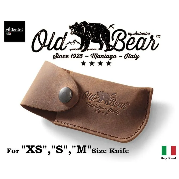 義大利 Antonini Knives Old Bear棕色皮革刷洗紋皮套 - 適用XS,S,M號折刀【OBLEM】