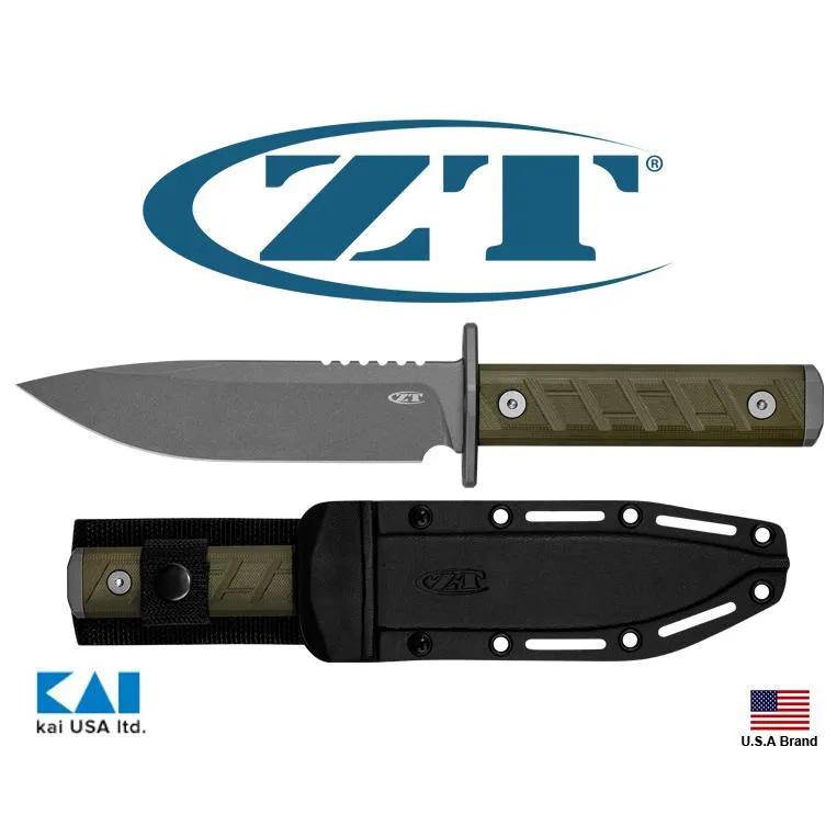 Zero Tolerance美國ZT直刀CPM 3V粉末鋼Cerakote鍍膜軍綠G10握柄附K鞘【ZT0006】