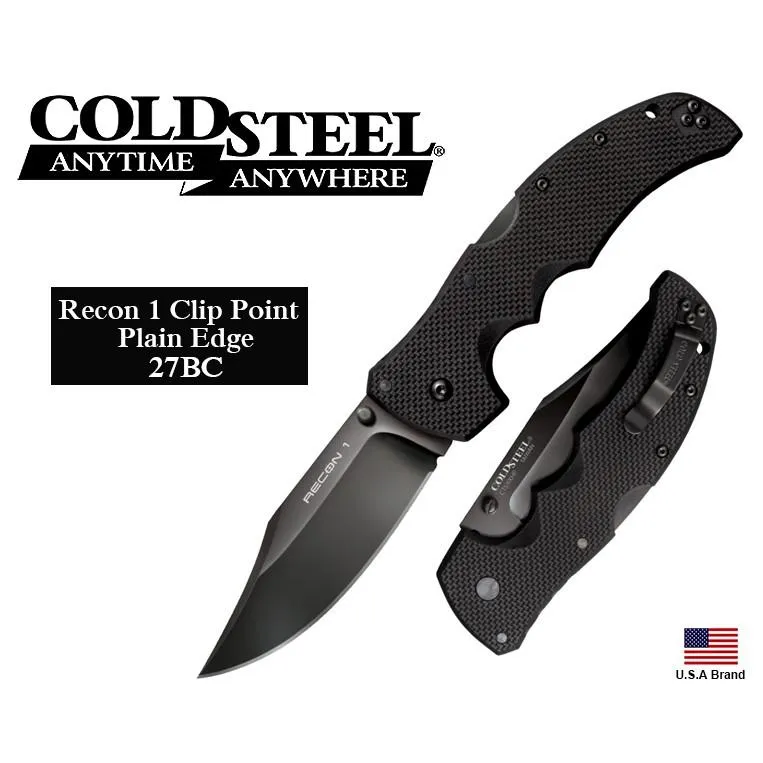 美國Cold Steel冷鋼折刀Recon 1 Clip Point平刃S35VN粉末鋼G10柄 CS27BC
