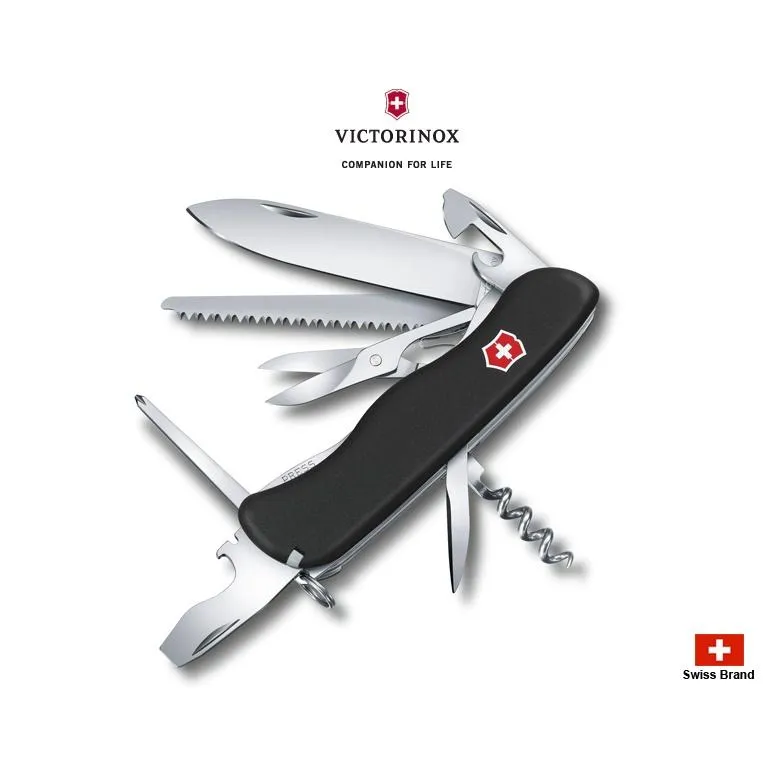 Victorinox瑞士維氏111mm護衛者Outrider(黑色),14用瑞士刀,瑞士製造好品質 0.8513.3