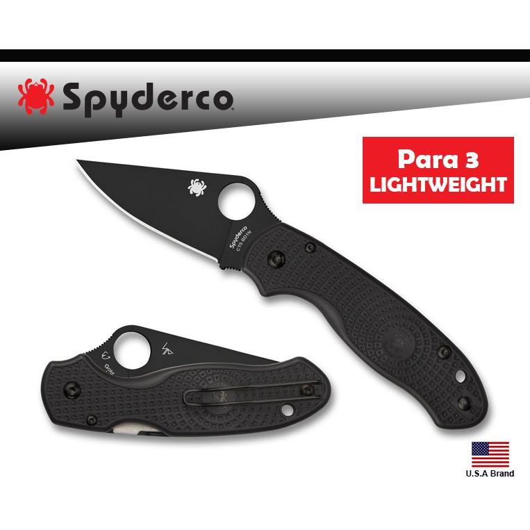 Spyderco美國蜘蛛Para 3 LIGHTWEIGHT折刀FRN柄CTS BD1N鋼黑刃 C223PBBK