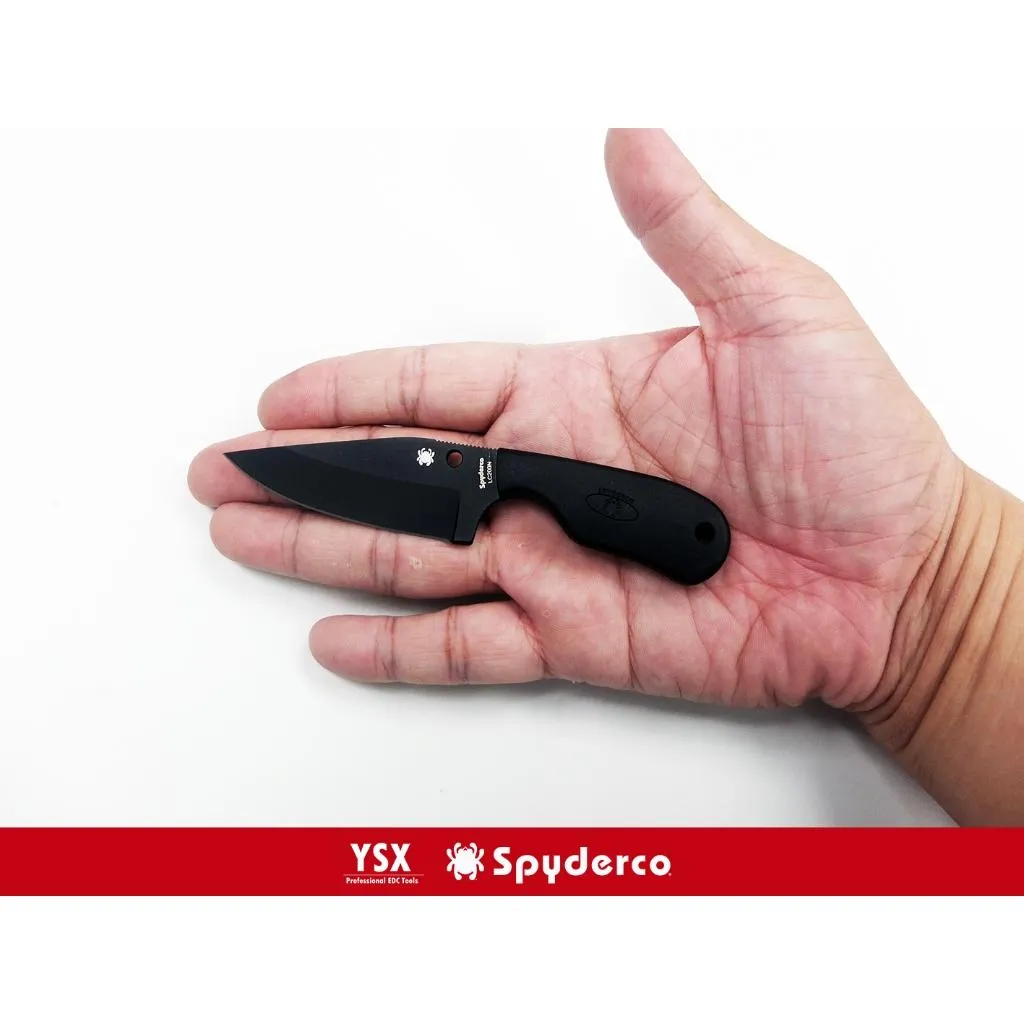 Spyderco美國蜘蛛SUBWAY BOWIE小直刀頸刀柄黑LC200N鋼FRN握柄 FB48BBK
