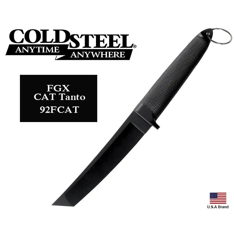 美國Cold Steel冷鋼直刀FGX Cat Tanto劍型全高強度塑膠Griv材質【CS92FCAT】