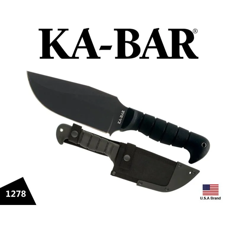 美國Ka-Bar直刀砍刀1278 Heavy Duty Warthog 6mm厚刃1085高碳鋼附刀鞘 KA1278