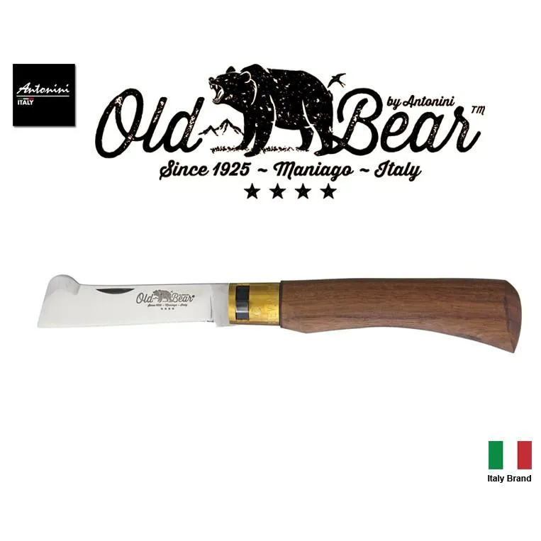 義大利 Antonini Knives Old Bear Grafting平頭嫁接刀核桃木柄折刀ANT937719LN