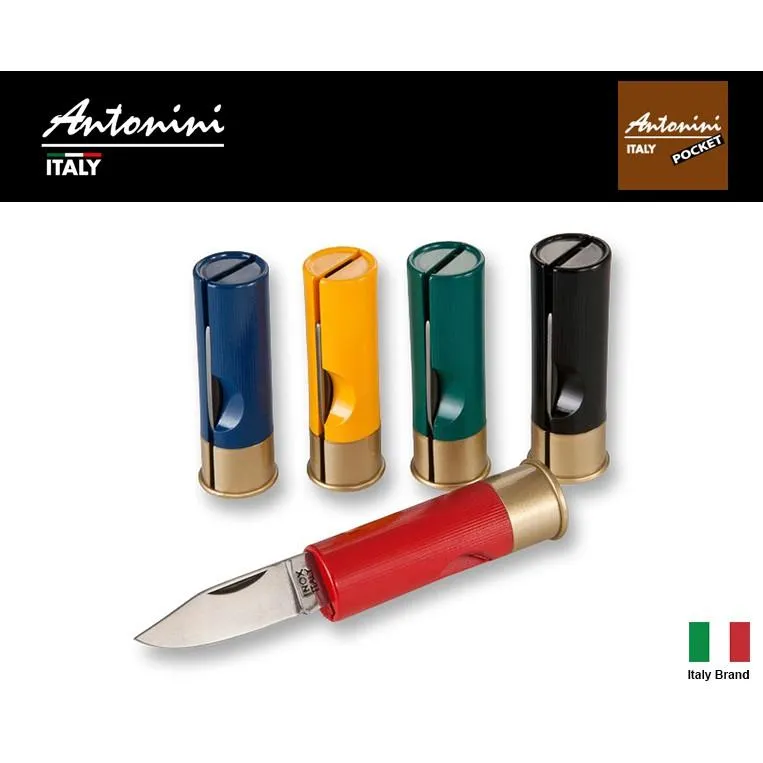 義大利 Antonini Knives 67mm CARTRDIGE子彈造型折刀(五色)【ANT1301/CG】