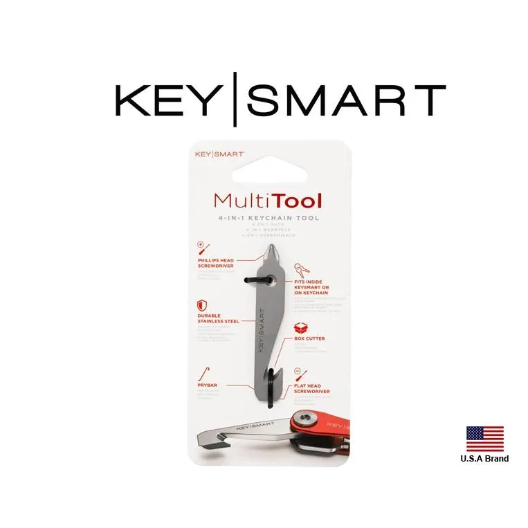 美國Keysmart鑰匙收納器零配件 - 不銹鋼4in1多功能小工具可收納至主體內【KS823-SS】