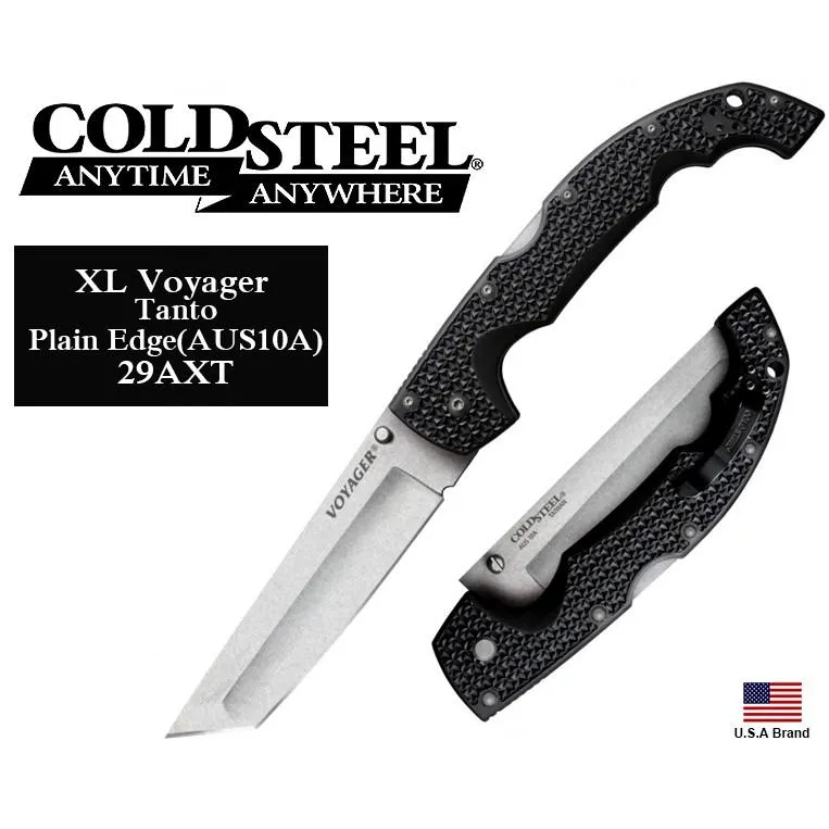 美國Cold Steel冷鋼折刀巨型XL Voyager Tanto AUS10A鋼黑柄 CS29AXT