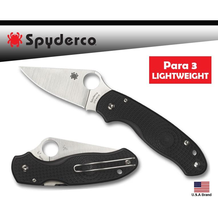 Spyderco美國蜘蛛Para 3 LIGHTWEIGHT折刀FRN柄CTS BD1N鋼附背夾 C223PBK