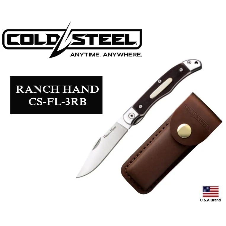 美國Cold Steel冷鋼折刀RANCH HAND SK-5高碳鋼人造鋸骨握柄附皮質刀袋【CSFL3RB】