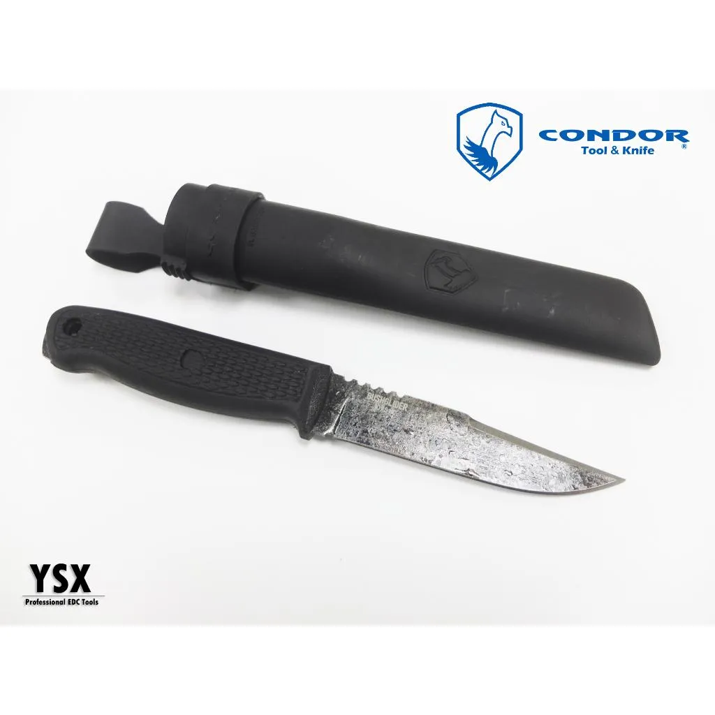 薩爾瓦多Condor直刀BUSHGLIDER黑色1095高碳鋼硬塑握柄附刀鞘【Con63852】