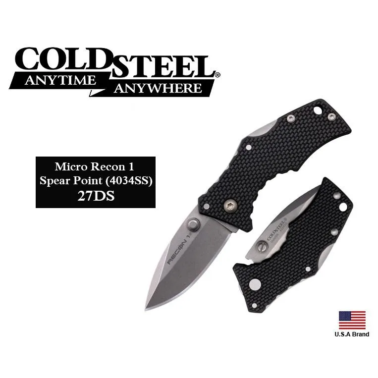 美國Cold Steel冷鋼折刀Micro Recon 1 Spear Point迷你型4116鋼 CS27DS