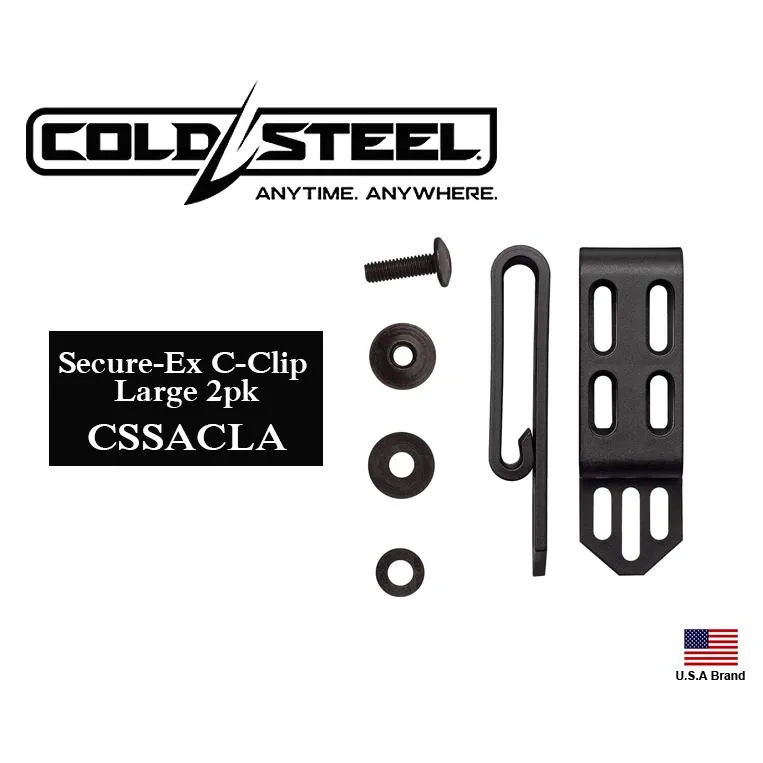 美國Cold Steel冷鋼零件背夾Secure-Ex C-Clip Large(大款)一組2件裝【CSSACLA】