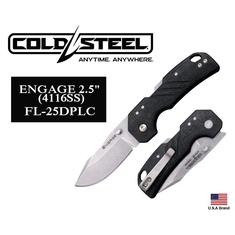 美國Cold Steel冷鋼折刀ENGAGE 2.5吋新型鎖定ATLAS Lock 4116鋼 CSFL25DPLC