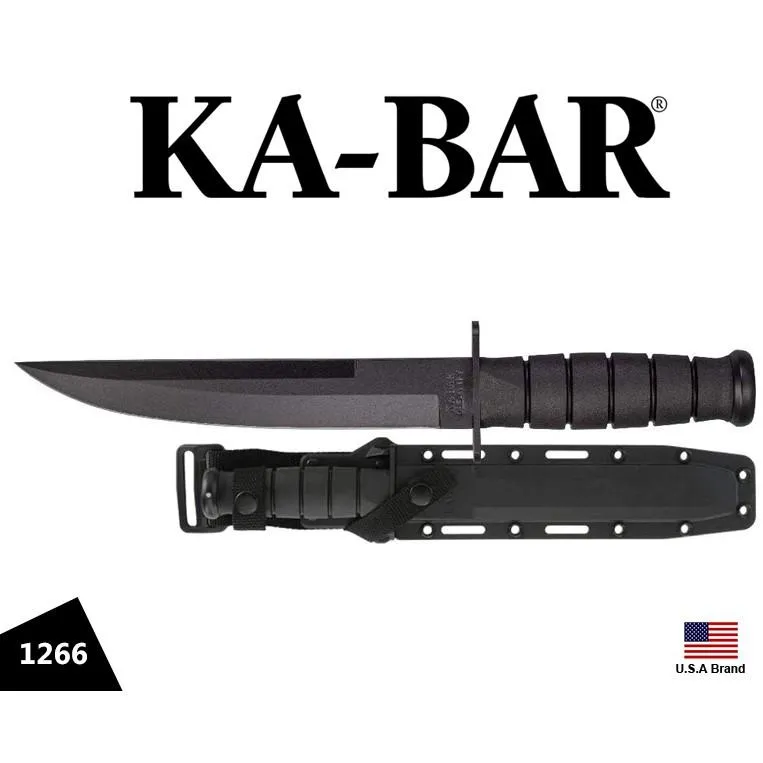 美國Ka-Bar直刀Tanto劍型4mm刃厚1095高碳鋼附GFN刀鞘【KA1266】