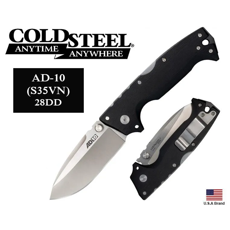 美國Cold Steel冷鋼折刀 AD-10大背夾S35VN粉末鋼G10柄 CS28DD