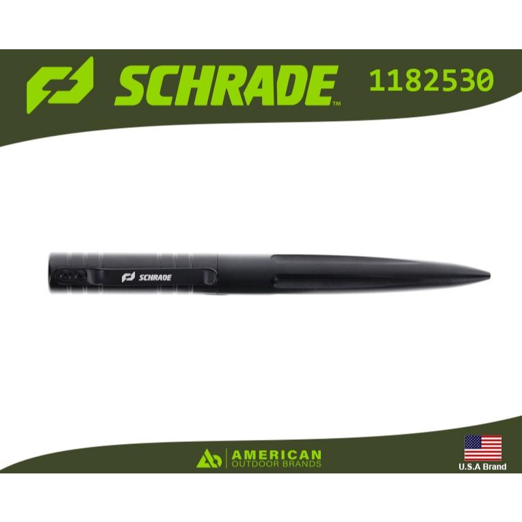 美國Schrade Reckon戰術筆鋁合金筆身防身尖型筆尾黑色派克G2筆芯【SCH1182530】