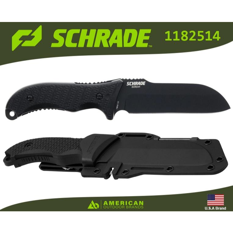 美國Schrade直刀Bedrock Sheepsfoot龍骨6mm厚刃AUS-8高碳鋼附刀鞘 SCH1182514