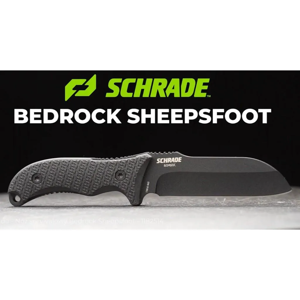 美國Schrade直刀Bedrock Sheepsfoot龍骨6mm厚刃AUS-8高碳鋼附刀鞘 SCH1182514