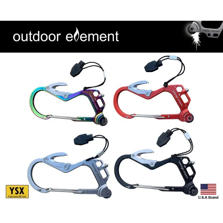 美國Outdoor Element Fire Escape快速點火技術7用扣環型EDC工具(負重56KG)【OEFE2】