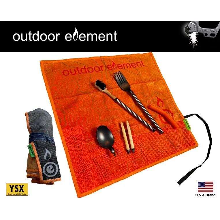 美國Outdoor Element Omni-tensil 湯匙叉筷牙刷餐巾捲戶外餐具組【OEOT1】