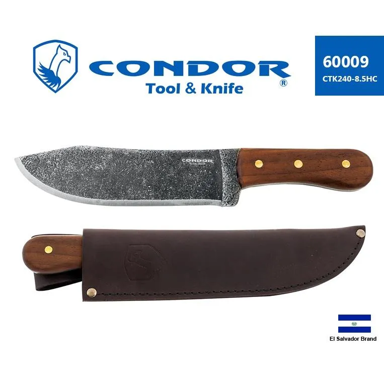 薩爾瓦多Condor直刀HUDSON BAY砍刀1075高碳鋼核桃木握柄附皮鞘 Con60009