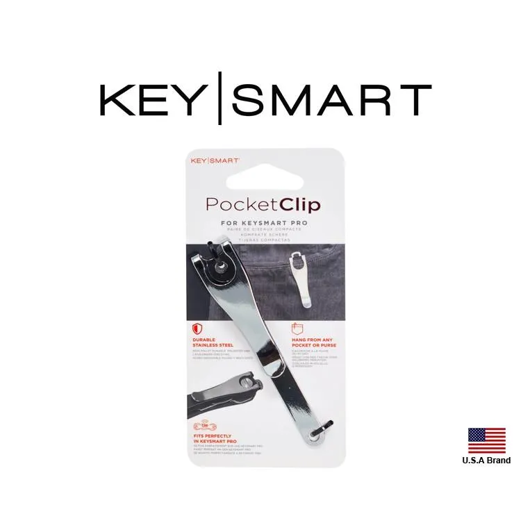美國Keysmart鑰匙收納器零配件-Deep Carry Pocket Clip不銹鋼拋光長背夾【KS800-SS】