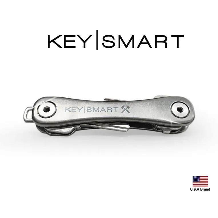 美國Keysmart Rugged強壯版95mm鈦金屬鑰匙收納器2-14KEY附背夾開瓶器【KS619ti】