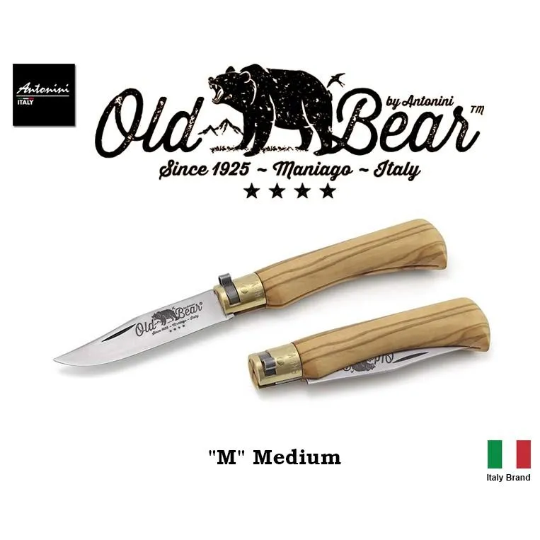 義大利 Antonini Knives Old Bear Pocket Knife M號 橄欖木柄折刀【OB002M】