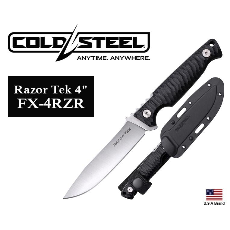 美國Cold Steel冷鋼直刀Razor Tek系列4吋4116鋼刀刃GFN握柄附刀鞘【CSFX4RZR】