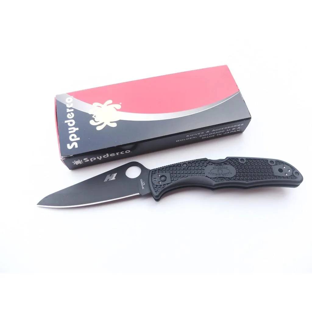 Spyderco美國蜘蛛PACIFIC SALT 2折刀TiCN黑刃FRN柄H-1鋼附背夾【SPC91PBBK2】