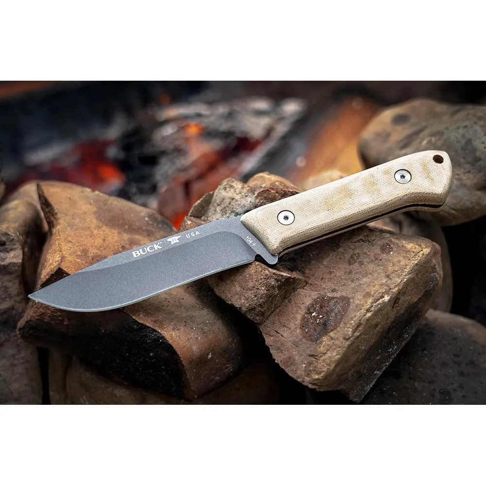 Buck美國巴克直刀Buck 104 Compadre黑色5160彈簧鋼附皮革刀套【BU0104BRS1-B】