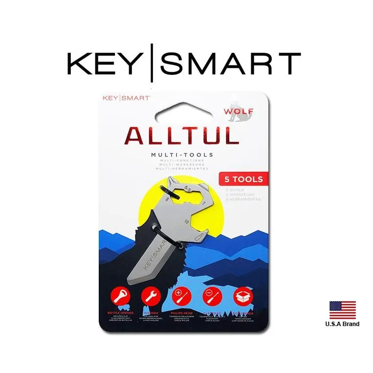 美國Keysmart鑰匙收納器零配件 - 動物系列5功能多用途工具Wolf狼造型【KS824SSWLF】
