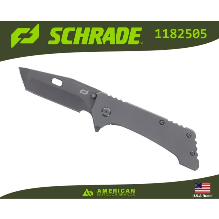 美國Schrade折刀Girder厚重型AUS-8高碳鋼全氮化鈦塗層附背夾【SCH1182505】