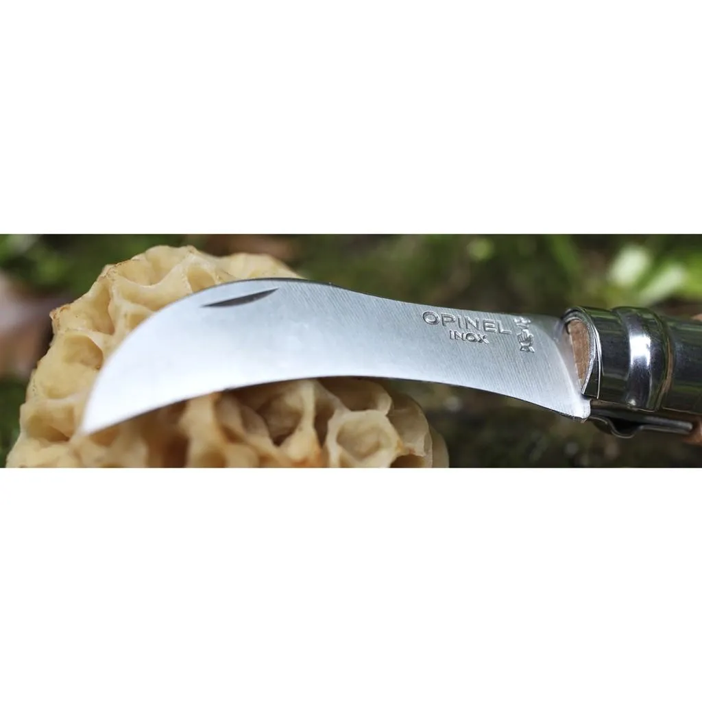 Opinel法國園藝系列不銹鋼修枝刀 No08櫸木刀柄附鬃毛刷香菇刀採菇刀,法國製造【OPI001252】