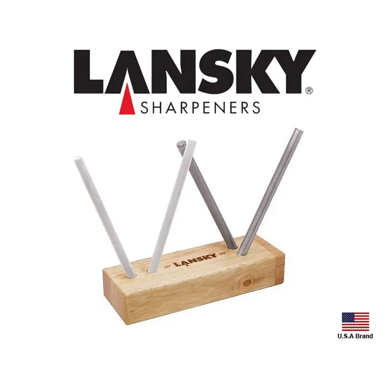 Lansky美國磨刀器Turn Box 4陶瓷棒雙角度木座磨刀系統LS4ROD