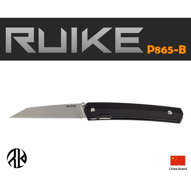 中國Ruike折刀14C28N不銹鋼推刀柱開刀G10握柄附背夾【RUP865-B】