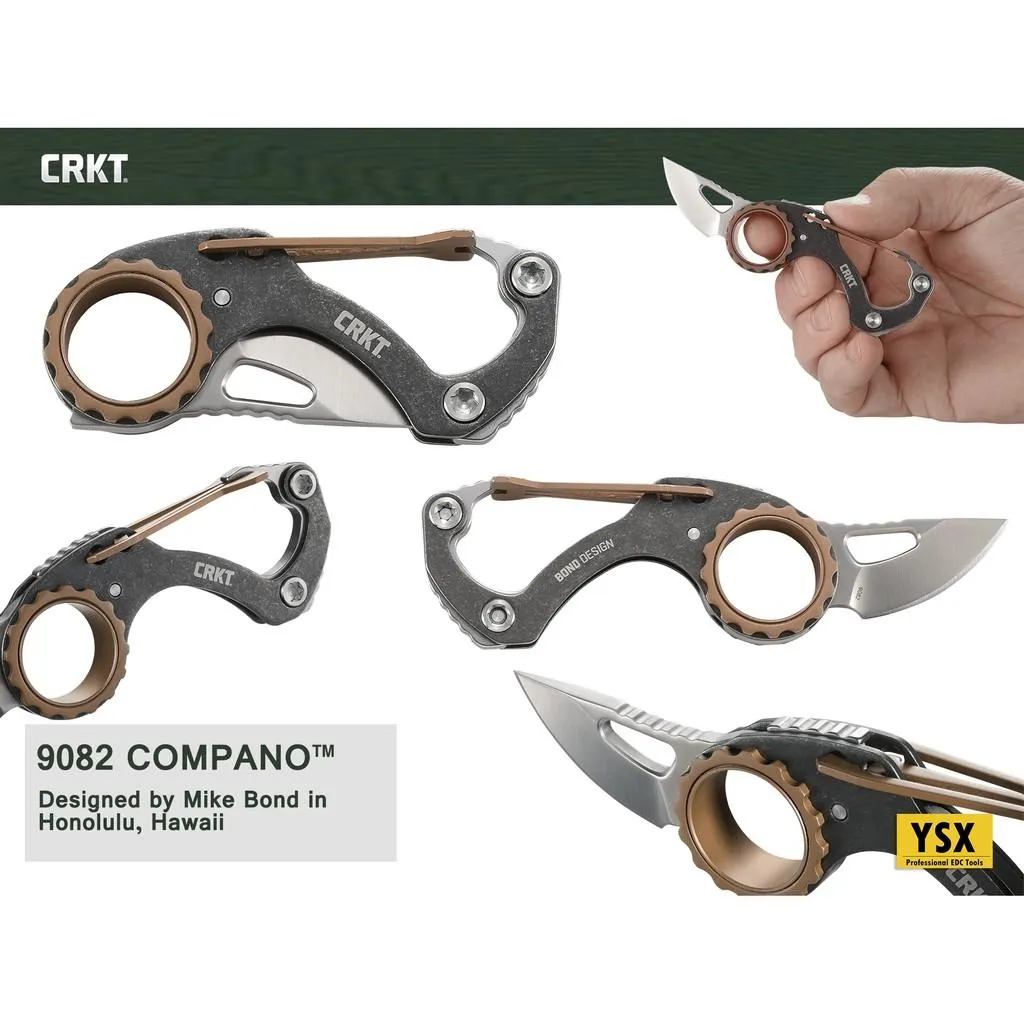 美國CRKT折刀COMPANO拋光面5Cr15MoV刀刃不銹鋼扣環式握柄【CRKT9082】