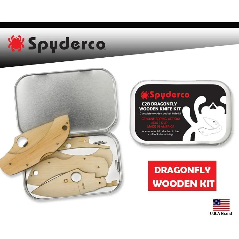 Spyderco美國蜘蛛 Dragonfly Wooden Kit孩童迷你DIY木頭折刀盒裝組【SPWDKIT1】