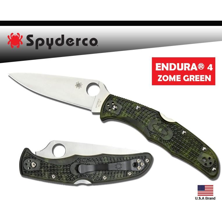 Spyderco美國蜘蛛 ENDURA 4 Zome折刀FRN叢林綠柄VG-10不銹鋼【SPC10ZFPGR】