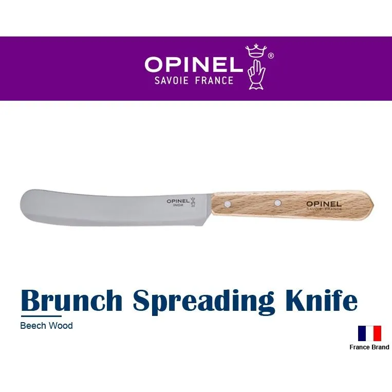 Opinel法國廚房系列11.5cm多用途圓頭細鋸齒奶油刀餐刀櫸木刀柄,法國製造【OPI002175】